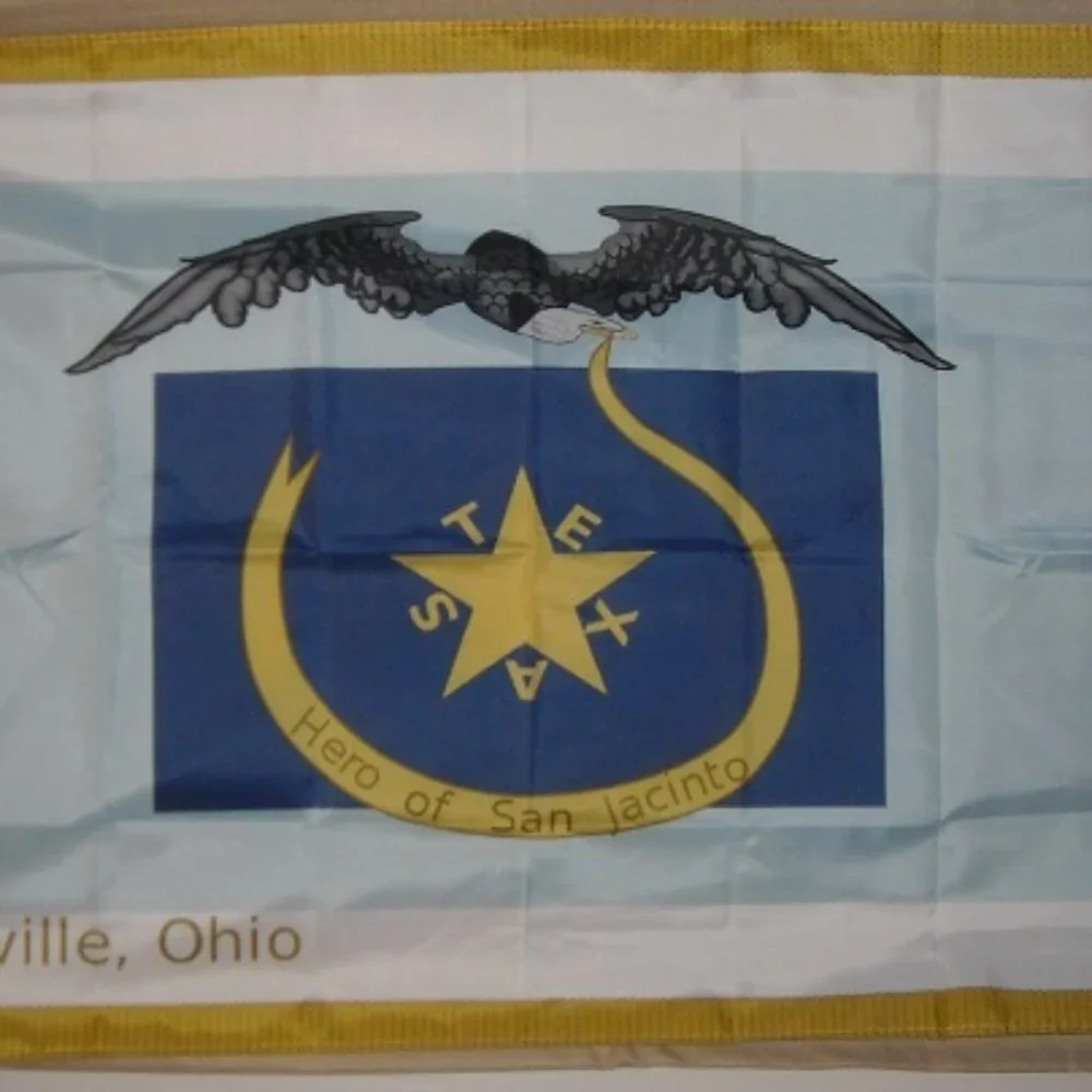Captain George H. Burroughs Ohio Texas Revolution 3' x 5' Blue Flag Banner